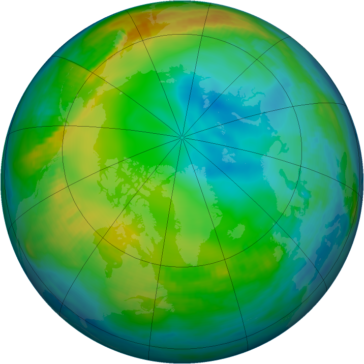Arctic ozone map for 08 December 1999